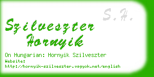 szilveszter hornyik business card